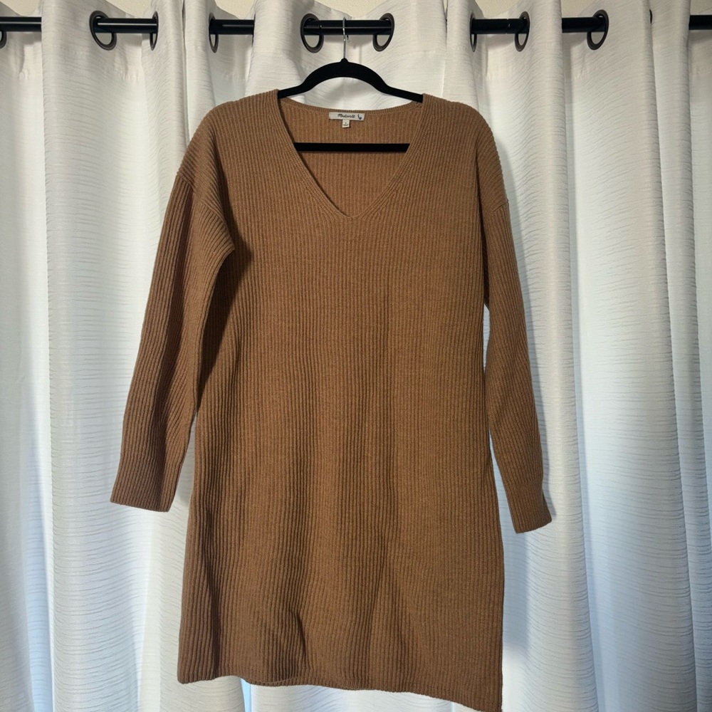 Madewell Tan Long Sleeve Knit Dress
